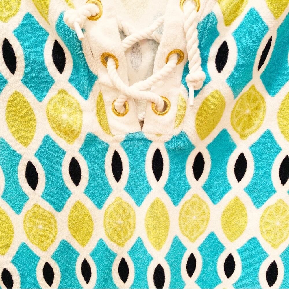 Vineyard Vines Geometric Lime Print Terry Swim Coverup X Small - Picture 3 of 5